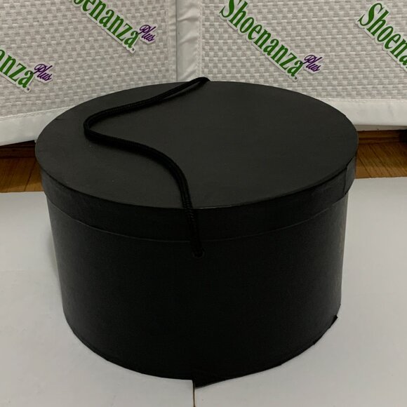 Vintage Goorin Bros Cardboard Hat Box Strap Storage Container Paper Black Gold - Picture 5 of 16